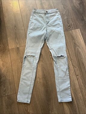 Forever 21 High-Rise Light Blue Women's Distressed Skinny Jeans sz 26